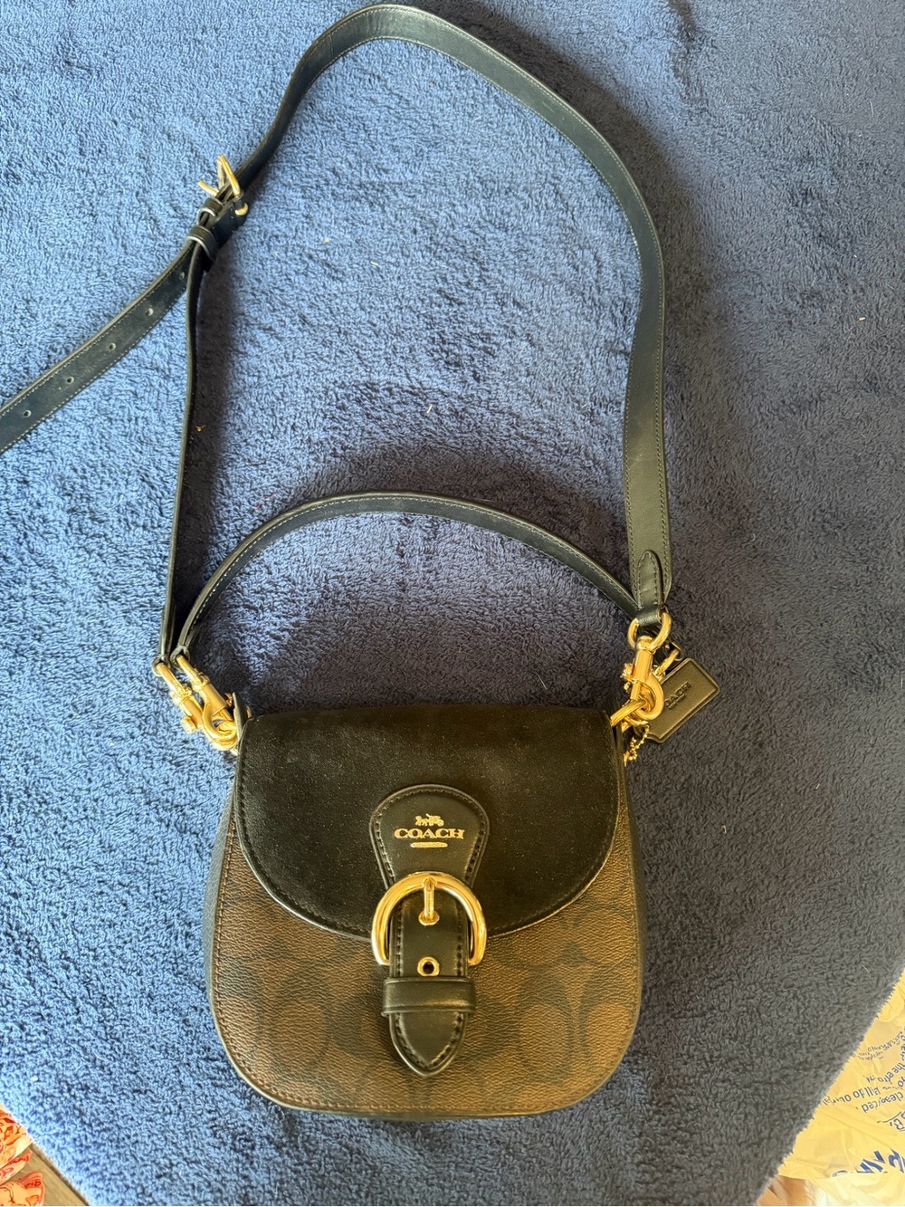 Coach Black Signature Leather Crossbody Bag